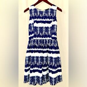 Aqua Blue and White Patterned Dress